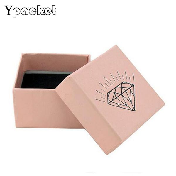 

100pcs/lot jewelry pink ring earring packaging display fashion ring solid color box jewellery organizer 5*5*3cm (customized logo t200808, Black;white
