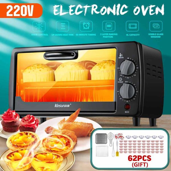 

electric ovens 600w 9l multifunctional household oven durable mini intelligent timing baking/dried fruit/barbecue bread baking