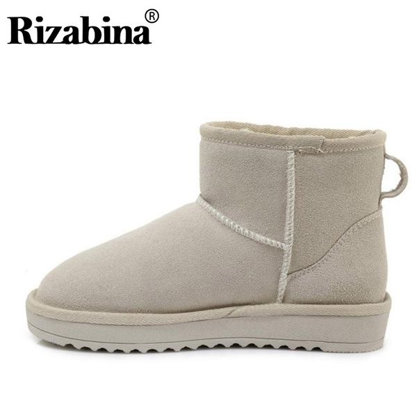 

rizabina натуральной кожи женщины снега сапоги мех теплые зимние ботинки женщин плюшевые ботильоны мода повседневная обувь daily размер 35-4, Black