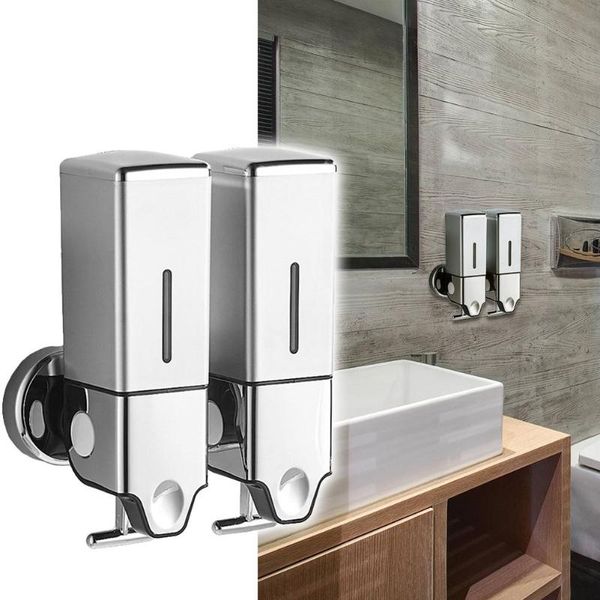 

1000ml dual bottle liquid soap dispenser wall mount shampoo shower gel container