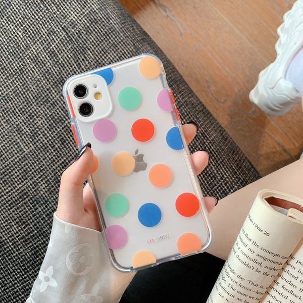 

love heart dot противоударный бампер телефон дела для iphone 11 pro x xs max xr 7 8 плюс soft clear tpu задняя обложка 2020