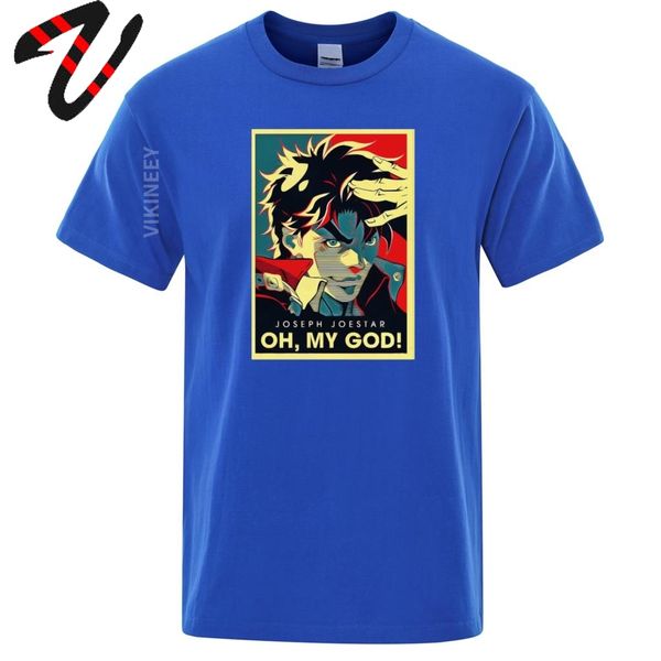 

joestar joseph oh my god письмо men t-shirt jojo bizarre adventure урожай tshirts человек премиум хлопок streetwear мужчины топы тис
