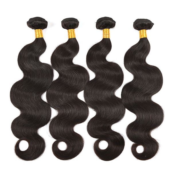 

2020 brazilian hair body wave human hair weave bundles remy hair natural color 1 bundle deals double machine weft, Black
