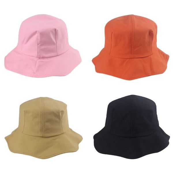 

women summer dome bucket hat ruffles wavy short brim sunscreen fisherman cap m7dd, Blue;gray