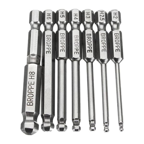 

jfbl broppe 7pcs s2 magnetic ball screwdriver bit 1/4inch inch hex shank