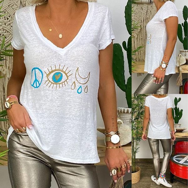 

tshirts с коротким рукавом ol стиль casual свободный тройники solid color brief женские рубашки see through цветочные summer womens designer, White