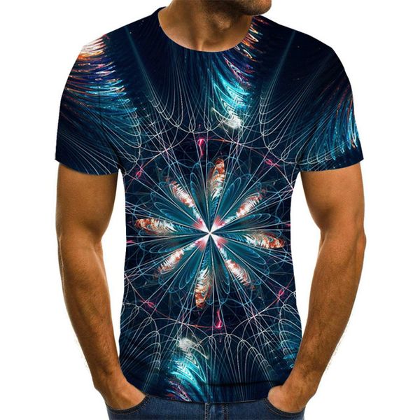 

three-dimensional abstraction summer daily 3d print shirts anime oversized graphic men clothing
