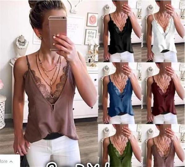 

backless solid color crop famale base vest ladies mesh v neck camis summer, White