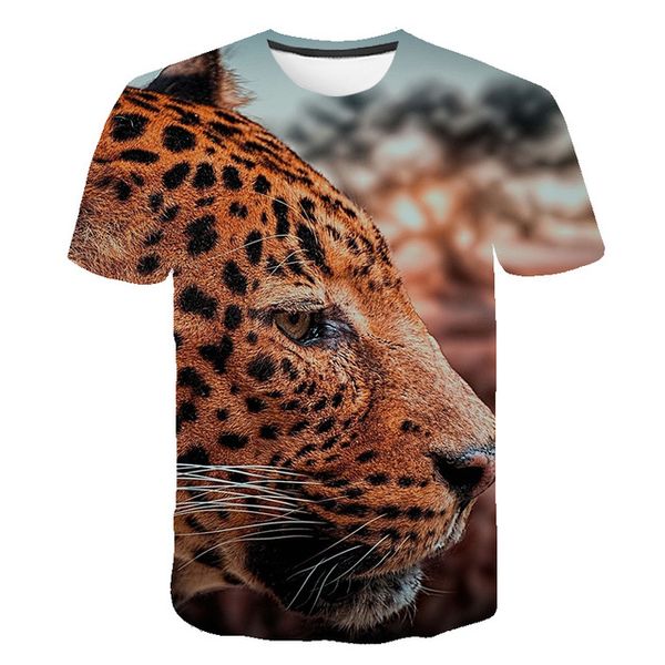 

animal fiercely tiger o collar dizziness 3d print shirts harajuku horror funny men clothing