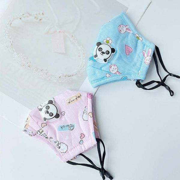 

2-8 kid mask panda tiger breathing respirator with 2 filters cross-border special for pm2.5 masks dustproof and breathable kid cartoon
