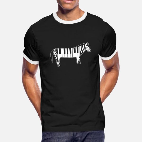 

zebra piano t shirt men printed cotton plus size 3xl novelty cute authentic summer letter shirt