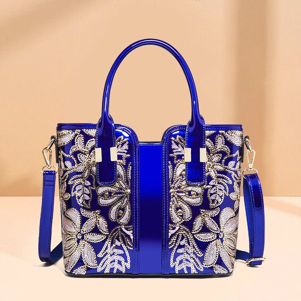 

new pu leather embroidered bags large capacity women shoulder messenger bag handbag famous big bag handbags sac