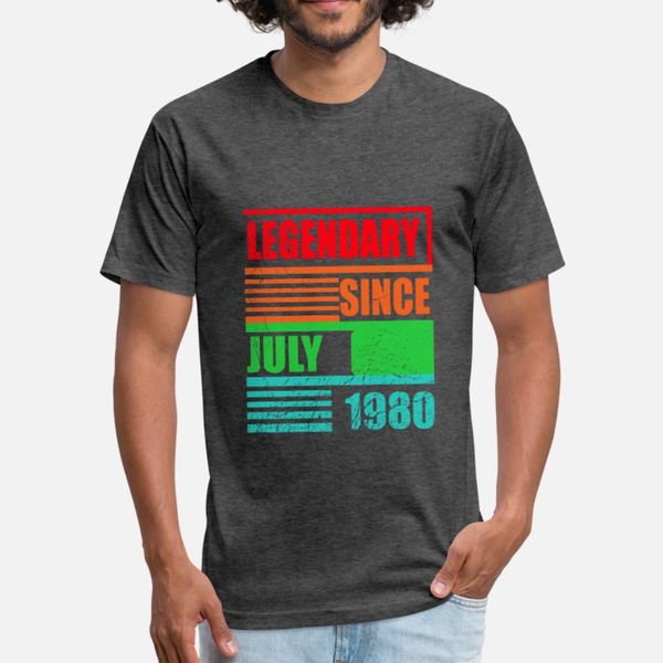 

40th birthday legendary since july 1980 t shirt men customize short sleeve o neck family interesting comical spring autumn unique shirt, White;black