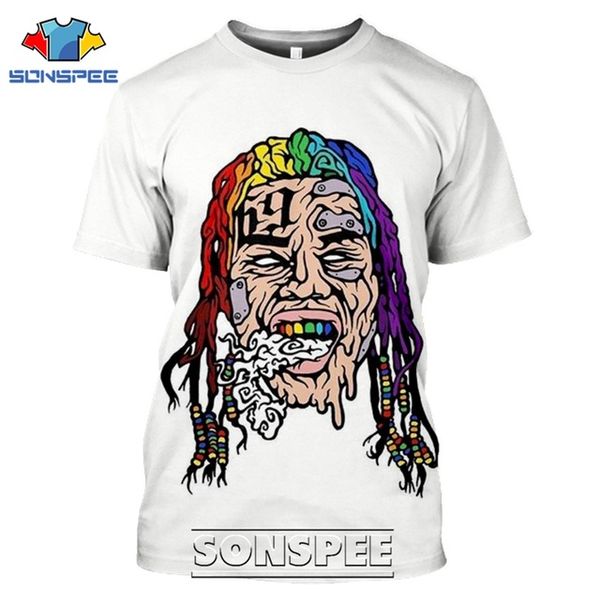 

6ix9ine cartoon rapper 3d print shirts hentai kawaii funny men clothing