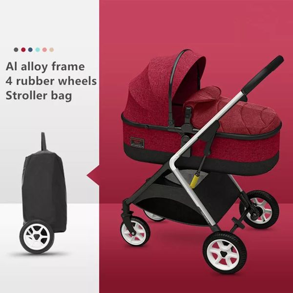 

strollers# luxury 2 in 1 high view baby stroller bidirectional reclinable wheelchair four-wheeled wheelbarrow
