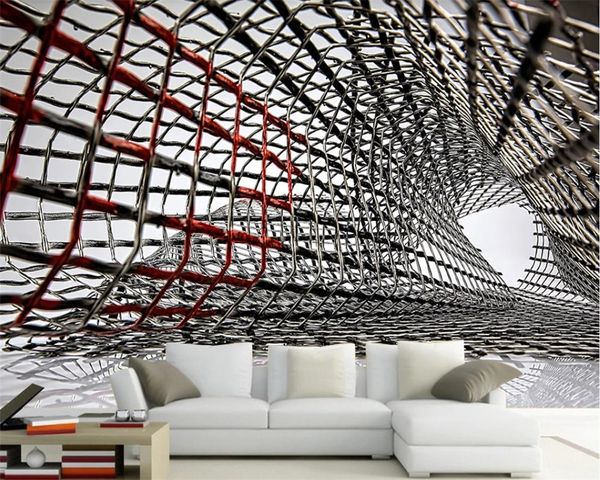 

3d wallpaper for living room hd 3d stereo simple modern iron mesh background wall hd digital printing 3d mural wallpaper