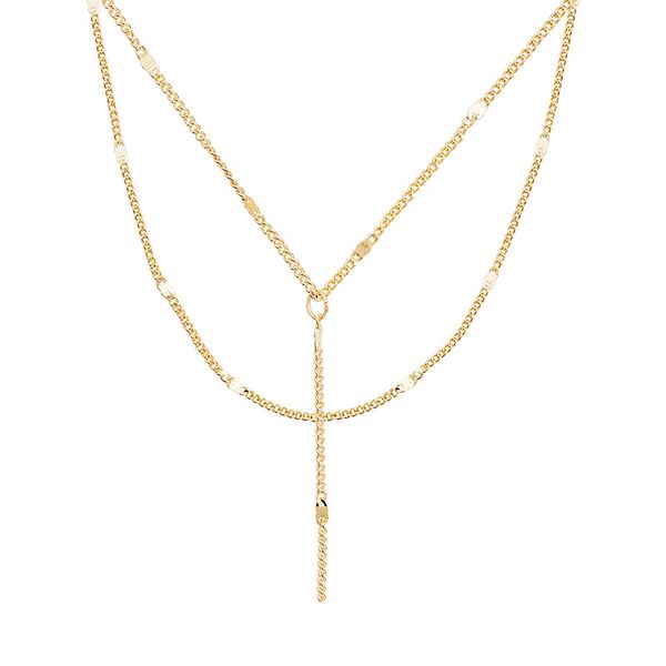 

2020 new wave of european and american gorgeous wild y-shaped tassel necklace ladies gift jewelry custom, Silver