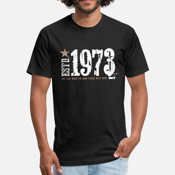 

estd 1973 t shirt men knitted 100% cotton plus size 3xl male graphic funny casual spring vintage shirt, White;black