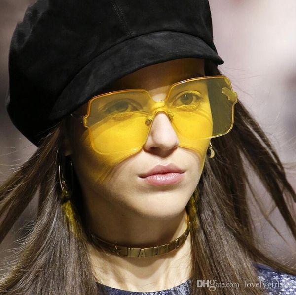 

мода квадратные очистить конфеты цветных очков shades очков gradient transparent безрамных очки женщины new, White;black