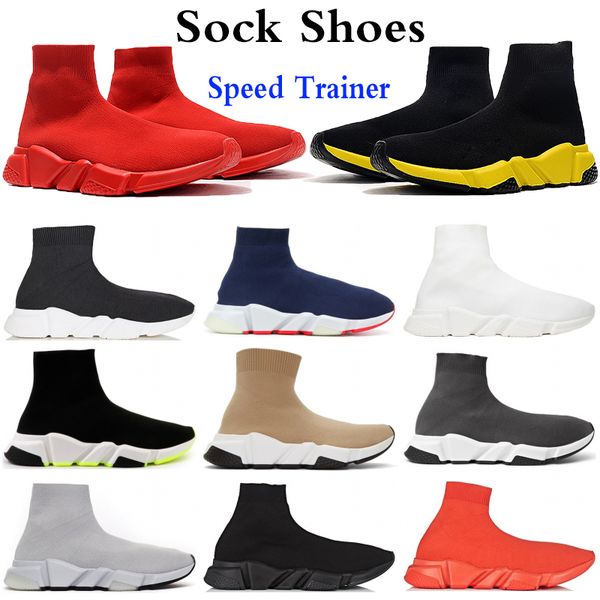

sock shoes speed trainer party porm triple black white red platform shoes yellow blue beige volt oreo fashion men women casual sneakers