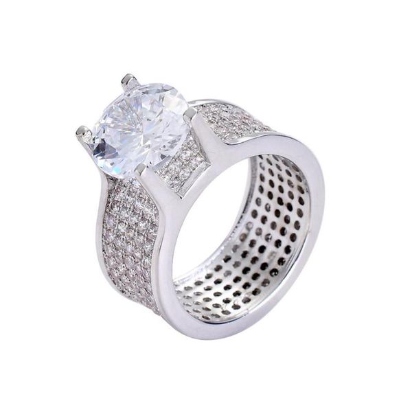 

hip hop iced out bling pave cubic zirconia geometry men's ring crystal ring boyfriend anniversary gift engagement wedding band, Slivery;golden