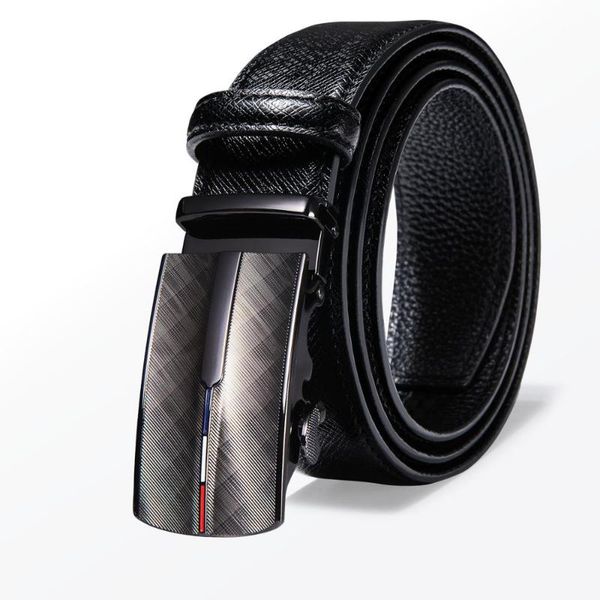 

110cm-130cm famous belt men genuine luxury leather belt for men black strap male metal automatic buckle barry.wang, Black;brown