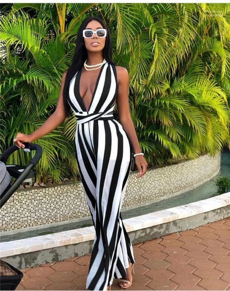 

sashes full length apparel women summer jumpsuits nightclub straps clothing wearing wide loose rompers, Black;white