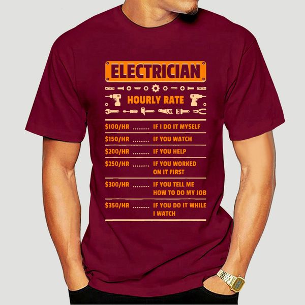

electrician hourly rate labor price chart funny gift shirt-0705a