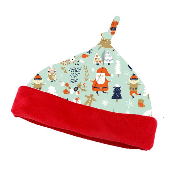 

soft digital printed minky christmas hat for baby