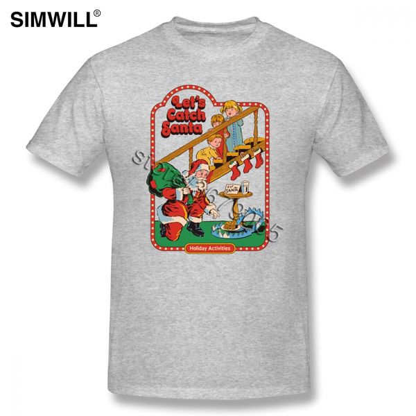 

grunge male let's catch santa tee shirt custom print soft cotton short sleeve t shirts crew neck fan apparel 4xl 5xl 6xl t-shirt