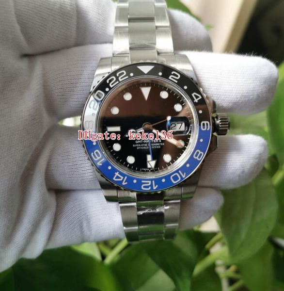 

2 color wristwatches bp maker 40mm gmt ii batman 116710 116710ln 316l blue luminescent 2813 movement mechanical automatic mens watches, Slivery;brown