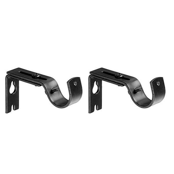 

2pcs adjustable hanging metal structure curtain rod bracket sturdy decorative