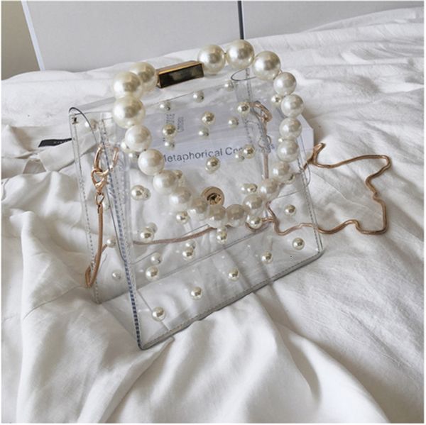 

new women bag transparent pvc tote travel beach bag causal shoulder handbag fashion princess travel crossbody bag