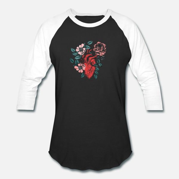 

anatomical heart and flowers flower anatomical t shirt men knitted short sleeve round collar original graphic humor summer style shirt