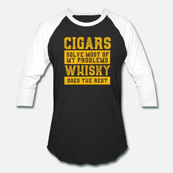 

cigars and whisky design for men who love cigar t shirt men custom cotton round collar letters anti-wrinkle authentic summer style shirt