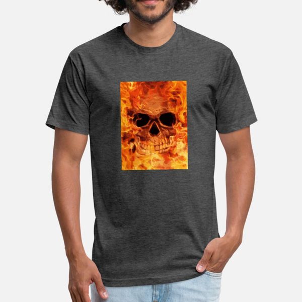

skull in flames t shirt men customized cotton size s-3xl clothing sunlight comical spring unique shirt