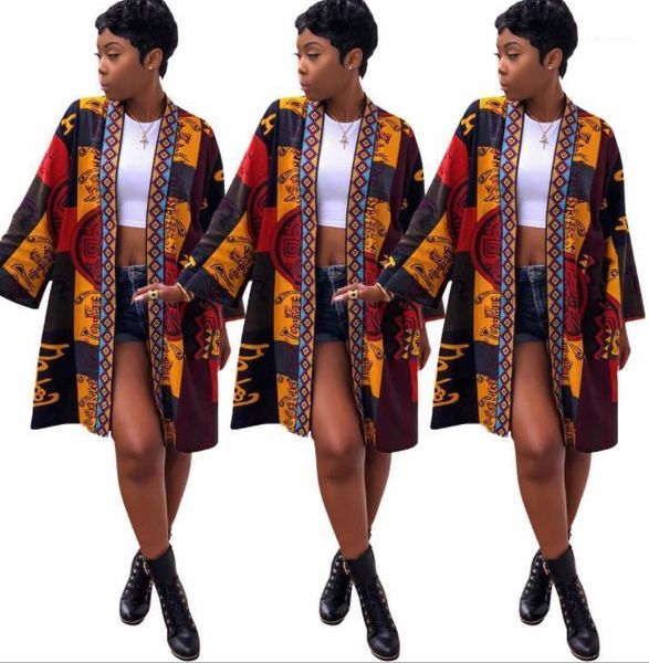 

длинные куртки весна-лето халат типа куртка vintage flora печать пальто для женщин новых мод средние, Black;brown