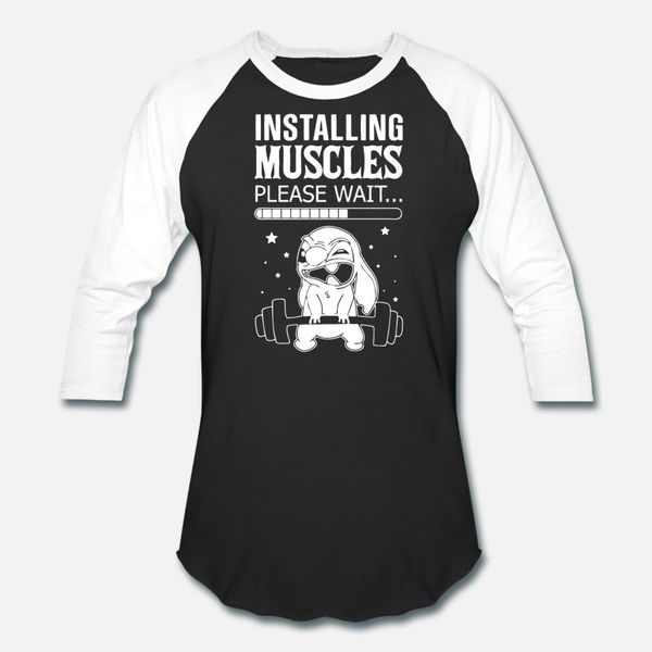 

installing muscles t shirt men famous short sleeve round collar unique famous funny spring autumn natural shirt