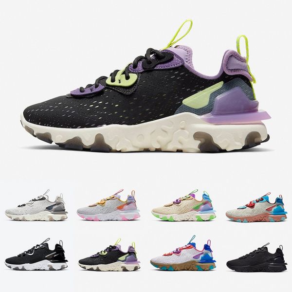 

gravity purple honeycomb react vision mens pn dust running shoes black white iridescent saffron men women sports sneakers trainers 36-45