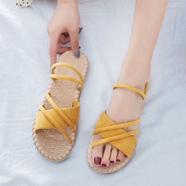

women's flat slippers summer shoes ladies crossing narrow band slip on solf bottom flock casual slides fashion female slipper, Black