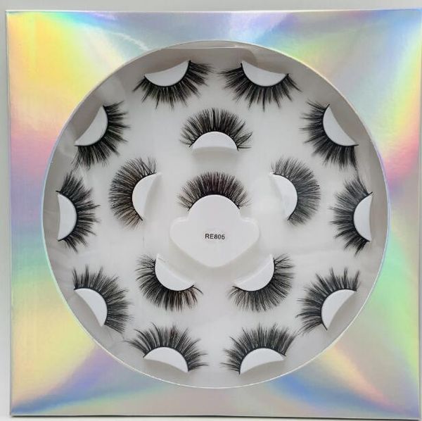 

laser packing 8 pairs thick long false eyelashes set reusable handmade fake lashes extensions eye makeup accessory 8 models dhl free