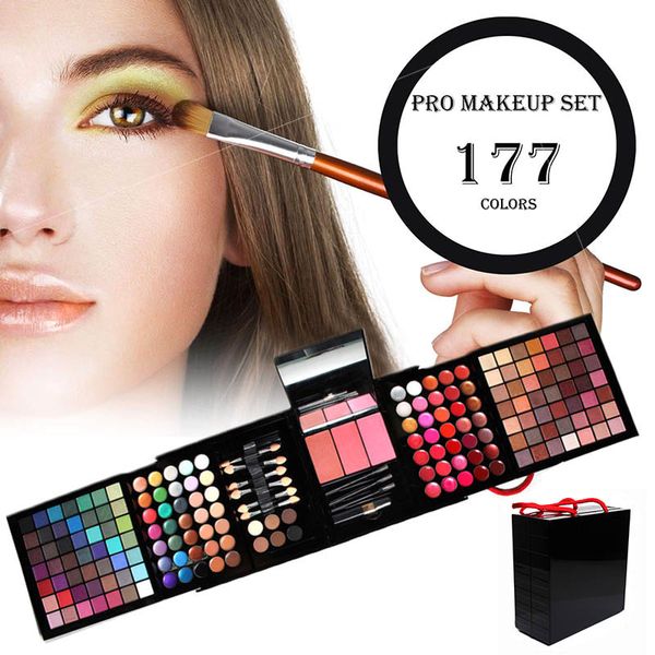 

177 color eyeshadow makeup palette set shimmer professional lip gloss collection makeup kit matte eye shadow face foundation