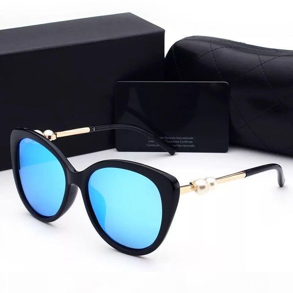 

wholesale-2018 woman sunglasses lady luxury designer with box logo uv400 polarizing fashion sunglasses for women pearl frame sunglasses, White;black