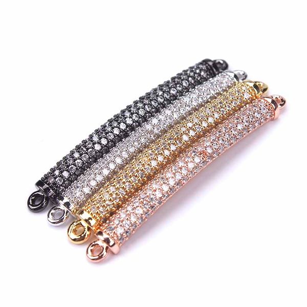 

charms lucky eye gold /silver plated micro pave cz connector tube shape brass metal charm for jewelry bracelet diy making spacer beads, Bronze;silver
