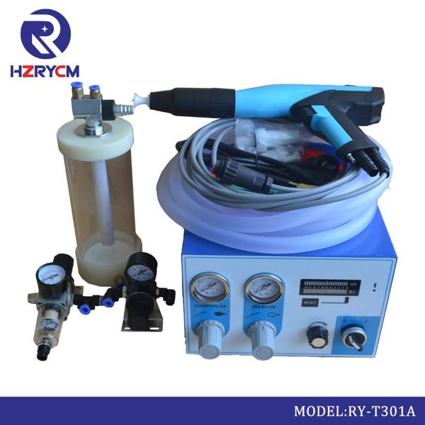 

new designed experiment test electrostatic coating equipment hv gerator machine+mini barrel hopper+ spray gun