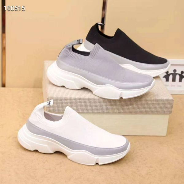 

2020 flying-net-work platform socks and shoes for men and women breathable laze men and women a pair of lovers sports casual shoes, Black
