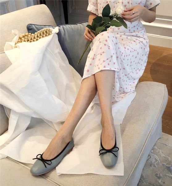 

mixed colors bow-knot flats ballerina ballet shoes comfy slip on anti-skid pregnant shoes women korean square toe moccasins 2020, Black