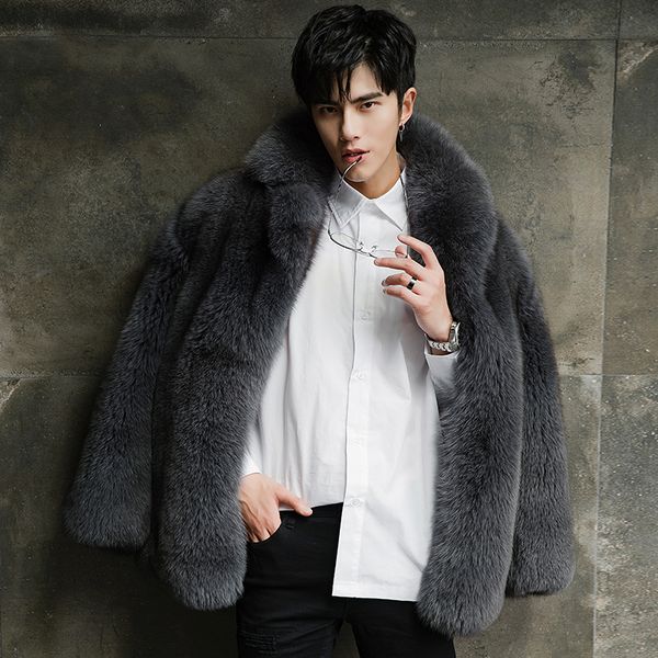 

men 100% real winter natural fur coat and jacket new arrival manteau homme hiver 18289-2 kj1424, Black