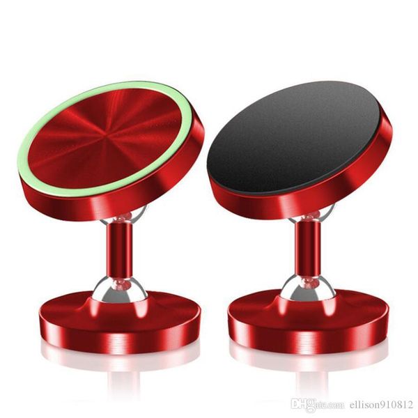 

cgjxs100pcs double -ball car phone holder aluminum lazy magnetic car instrument panel luminous magnetic bracket for iphone samsung huawei op