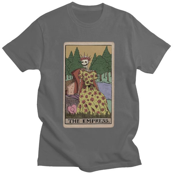 

vintage death tarot card t-shirt homme cotton the empress tees short-sleeve harajuku skeleton t shirt casual tshirt clothes gift